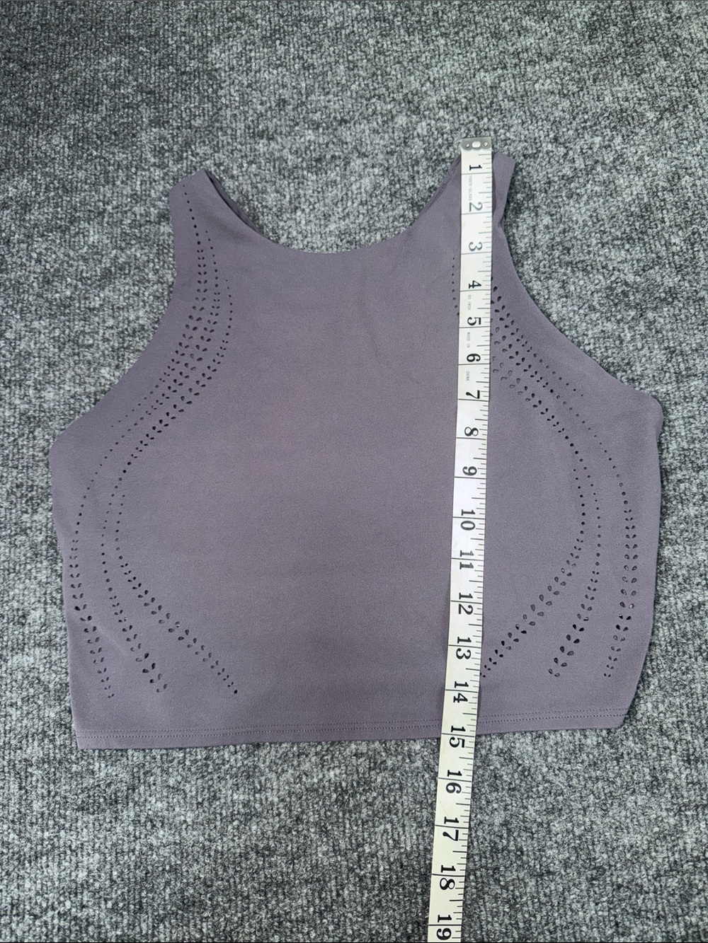 Athleta Mauve Laser-Cut High-Neck Crop Top - Picture 5 of 6